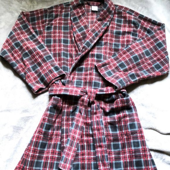 Robe fleece mens new one size fits most polyester pockets Fruit of the Loom - Picture 5 of 5